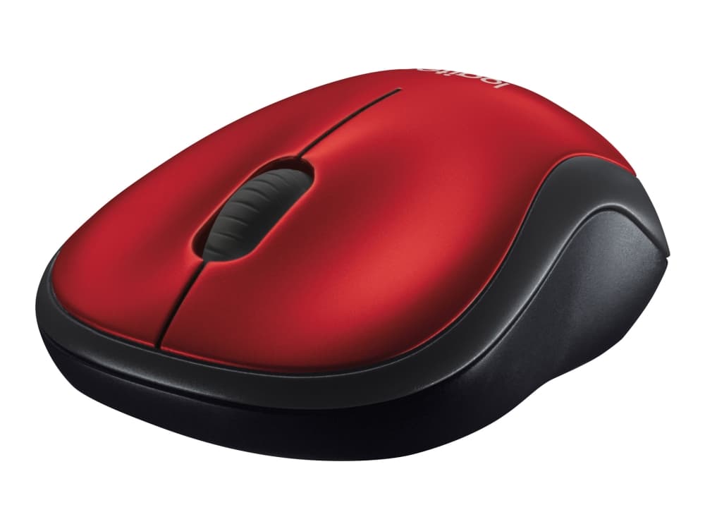Logitech M185 - Mus - optisk - trådlös - 2.4 GHz - trådlös USB-mottagare - röd