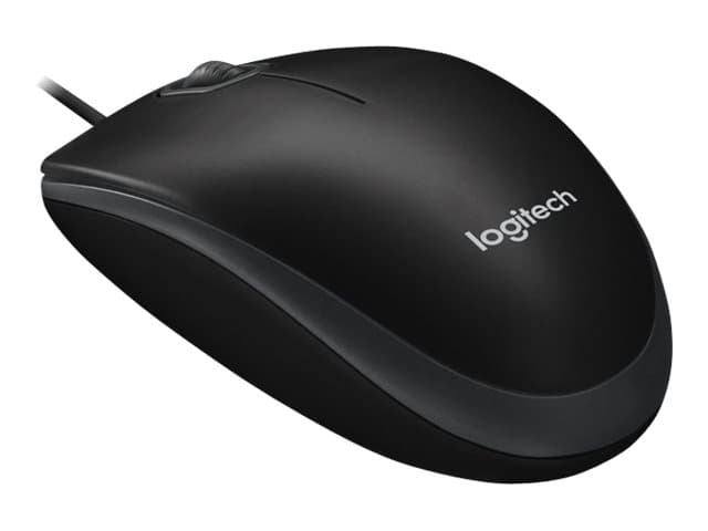 Logitech B100 - Mus - høyre- og venstrehåndet - optisk - 3 knapper - kablet - USB - svart