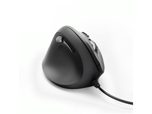 Bild av Hama EMC-500L, vänster hand, Vertikal design, Optisk, USB Type-A, 1800 DPI, Svart