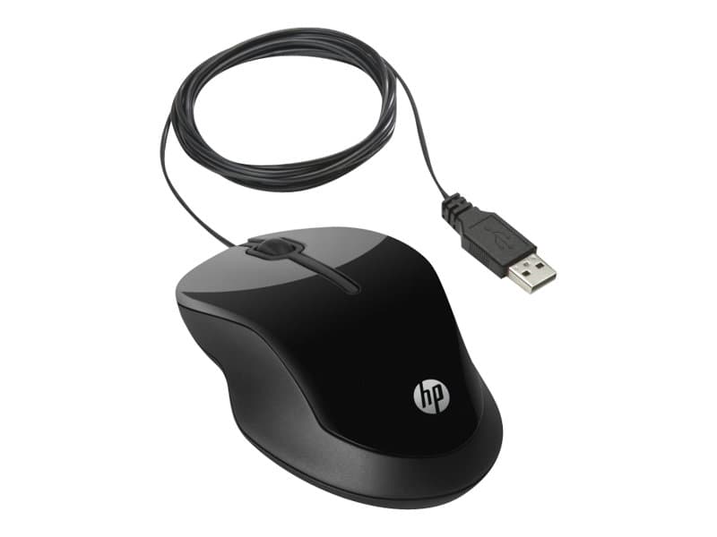 HP X1500 - Mus - optisk - 3 knappar - kabelansluten - USB - grå-metallic, glänsande svart - för OMEN by HP 15, 17; HP 22, 24; Pavilion 15, 59X; Pavil