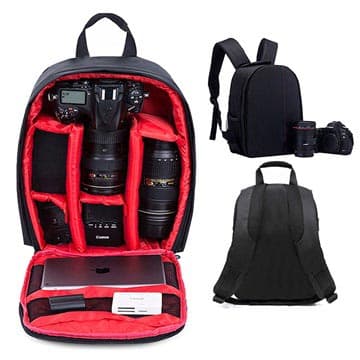 Premium Outdoor DSLR Kamera Rygsæk - Sort / Rød
