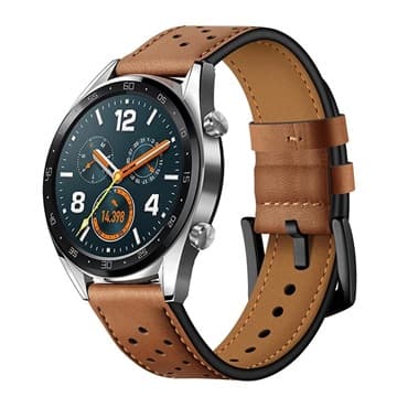 Huawei Watch GT Perforeret Ægte Læderrem - Brun