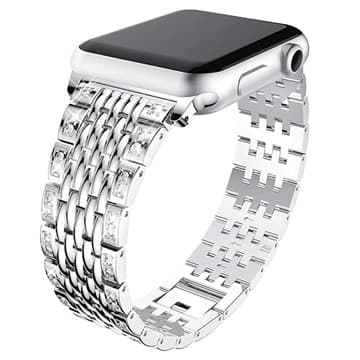 Apple Watch Series SE/6/5/4/3/2/1 Glam Spænderem - 40mm, 38mm - Sølv