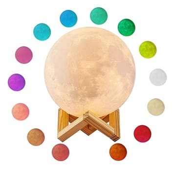 RGB LED Månelampe / Nattelys YK2302 - 15cm, 1000mAh