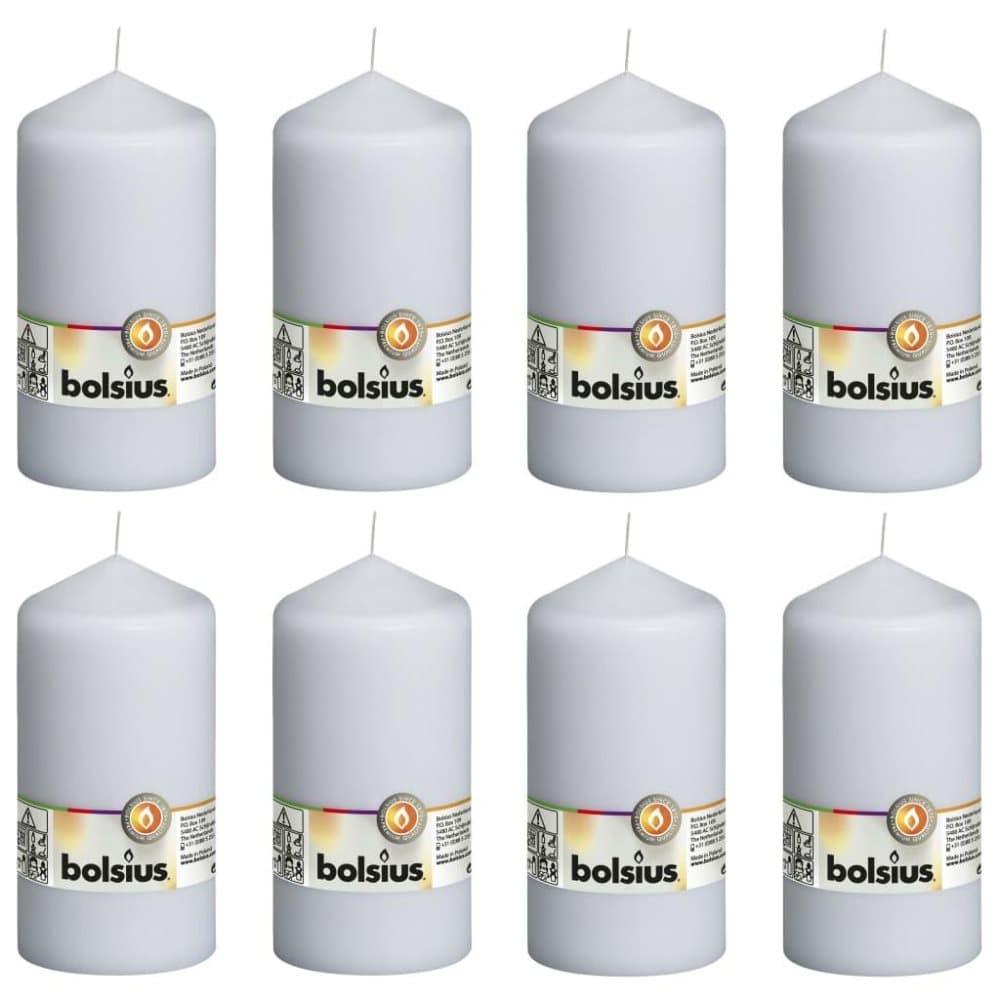 Bolsius bloklys 8 stk 150 x 78 mm hvid