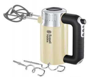 Russell Hobbs Retro, Handmixer, Gräddfärgad, Vispning, Knådning, Mixning, Knappar, Rostfritt stål, Rostfritt stål