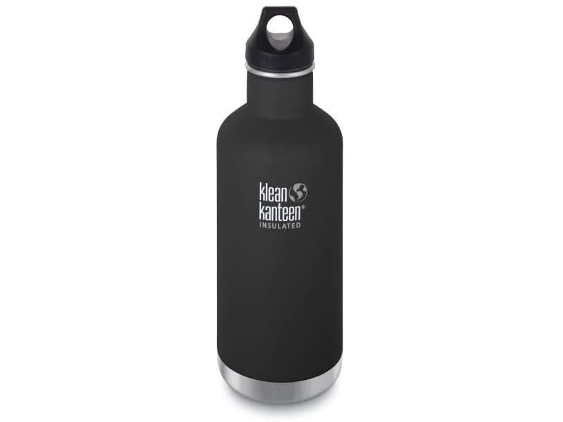Klean Kanteen Classic Bottle, vacuum-insulated 946ml, with LOOP CAP (black (matt), double-walled)