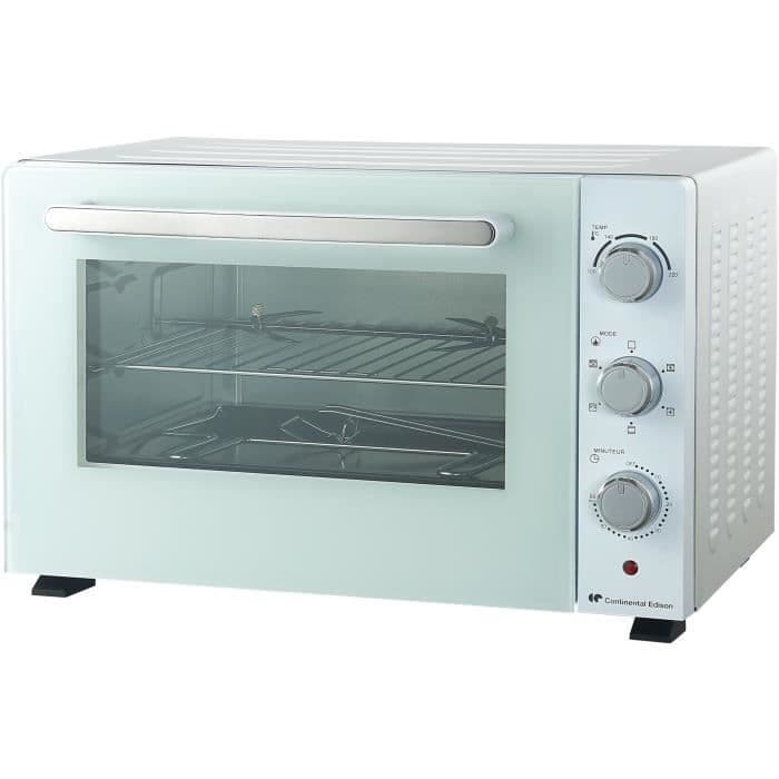 CONTINENTAL EDISON CEMF46W2 - Minifour electric 46L hvid - 1800W - Rotissoire - Naturlig konvektion
