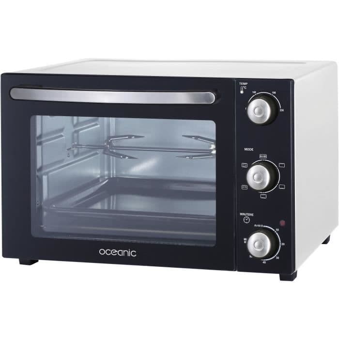 OCEANIC OCEAMF20S2 - Minifour elektrisk 20L sølv - 1380W - Rotisserie grill - Naturlig konvektion