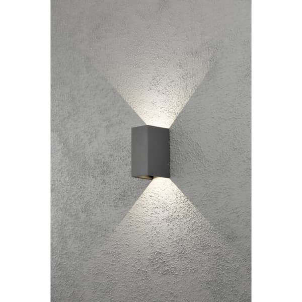 Cremona vegglampe grå 2x3W LED IP54