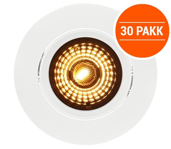 Alfa LED Warmdim 10W Matt Hvit IP44 30PK