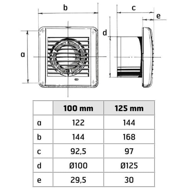 Flexit Baderomsvifte 100 B P Snorbryter