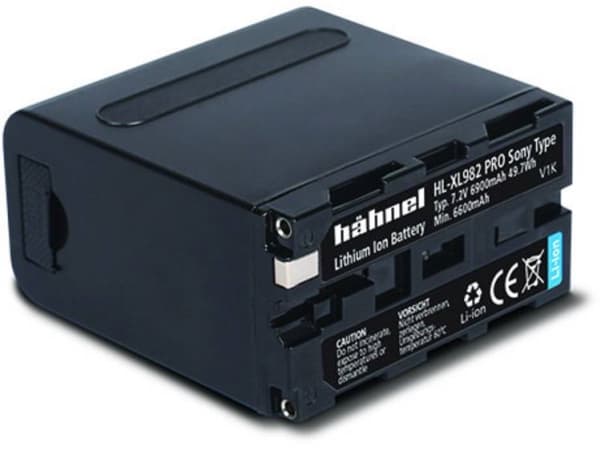 Hähnel Fototechnik HL-XL982 PRO kamerabatteri originalbatteri Erstatter originalbatteri NP-F960, NP-F970 7,2 V 6900 mAh