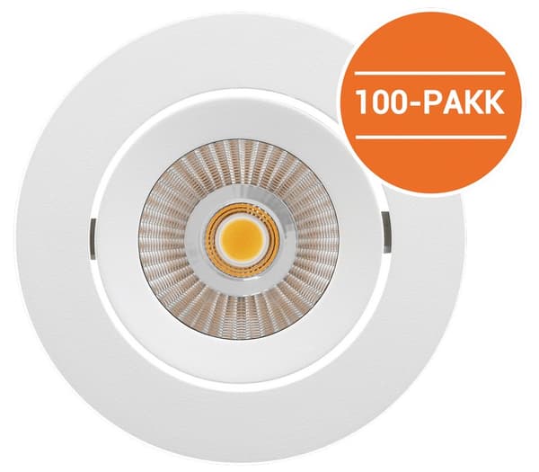 Alfa reflektor LED 10W matt hvit IP44 100PK