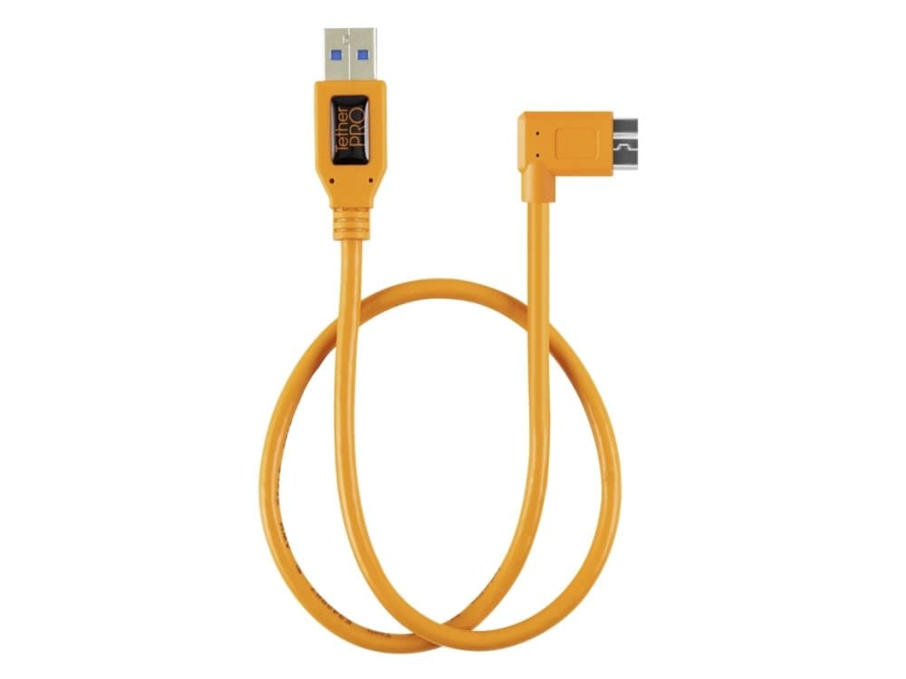 Tether Tools USB-kabel USB-A-hanstik, USB-Micro-B 3.0 Stik 0.50 m Orange Vinklet 90 ° til højre TET-CU61RT02-ORG