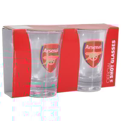 Arsenal FC Official Football Crest Shot Glass (Pack Of 2)