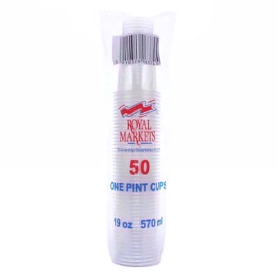 Royal Market Plastic Pint Glasses (Pack Of 50)