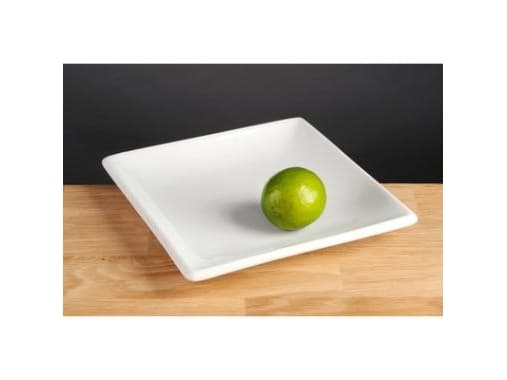 Tallerken 18.2x18.2 cm Kvadrat Flad Porcelæn Hvid,24x6 stk/krt