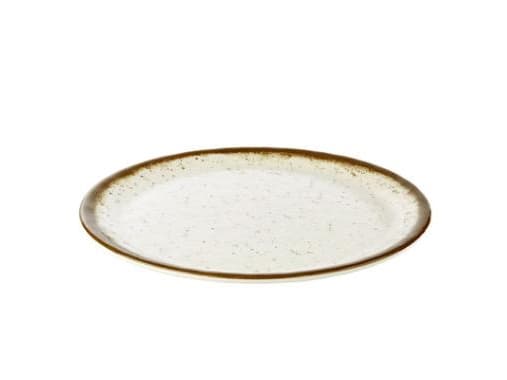 Tallerken Stoneart Ø30x2 cm Flad Melamin Hvid/Brun stenlook,6 stk/krt