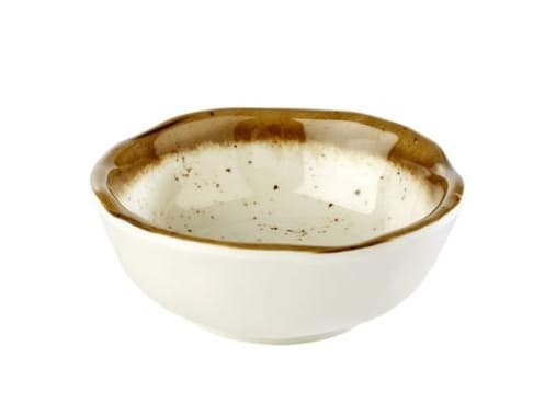 Skål Stoneart 7 cl Ø8x3 cm Melamin Hvid/Brun stenlook,12 stk/krt