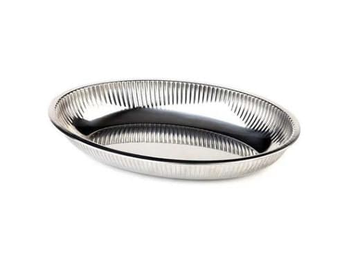 Brødbakke oval 26.5x18.5 cm Blankpoleret Rustfri stål (stk.)
