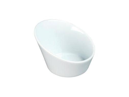 Skål 4.3 cl Ø7/5x5/2.5 cm Skrå Porcelæn Hvid,12 stk/pk