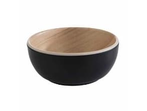 Skål Frida 0.1 ltr Ø8.5x3.5 cm Melamin Sort/Trælook,1 stk