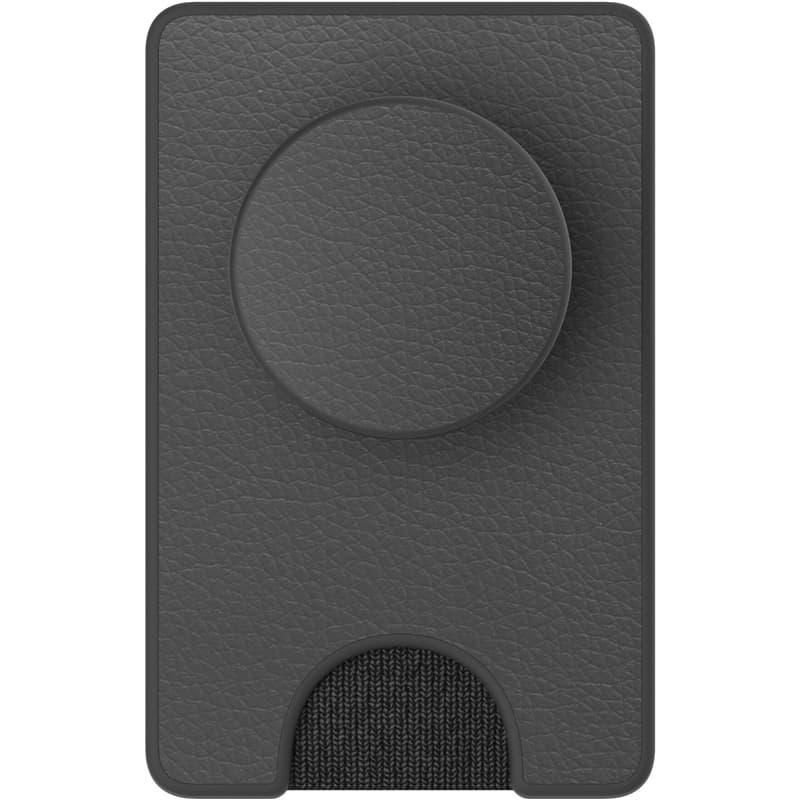 Popsockets Wallet Pebbled Vegan Leather Black Avtagbar Mobil Plånbok Popwallet+