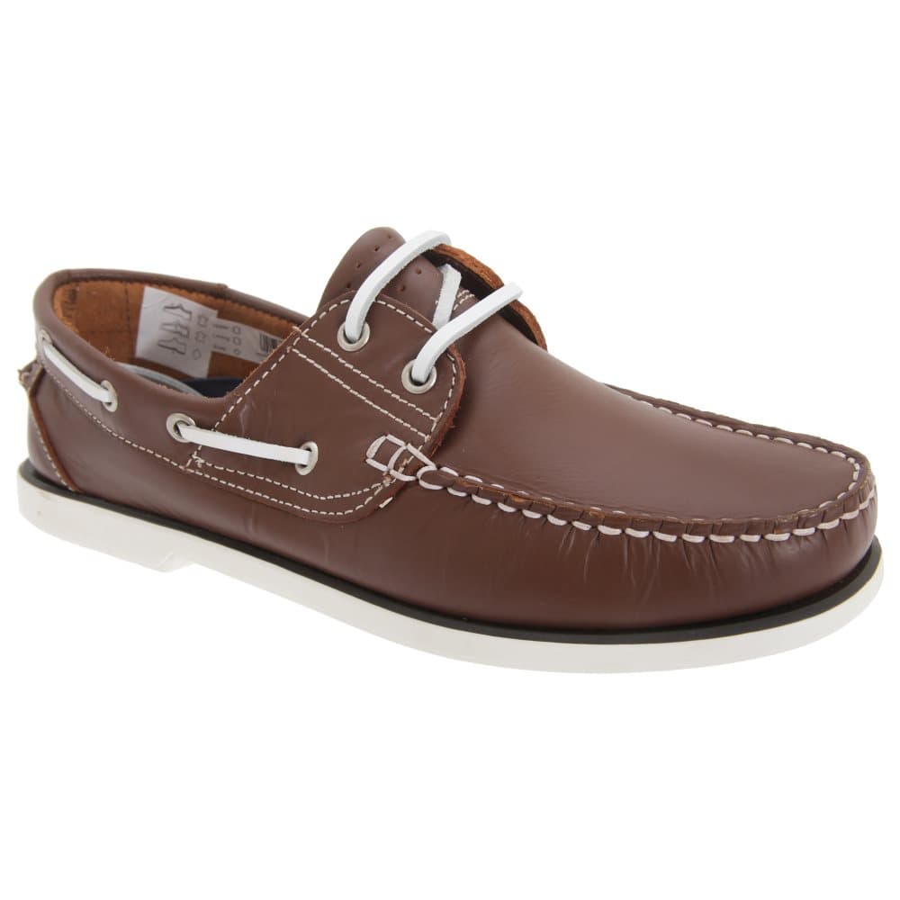 Dek Mens Leather Non Marking Moccasin Boat Shoes