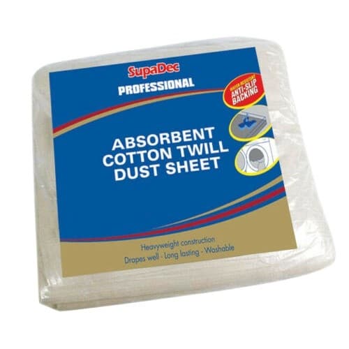 SupaDec Absorbent Cotton Twill Dust Sheet