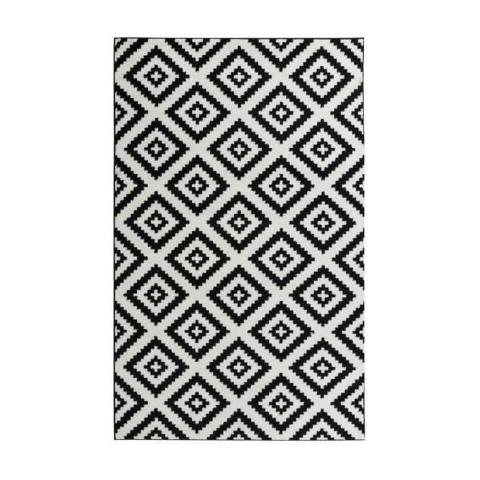 TAVLA Moderne stue tæppe - 120 x 160 cm - 100% krøllet polypropylen - Sort