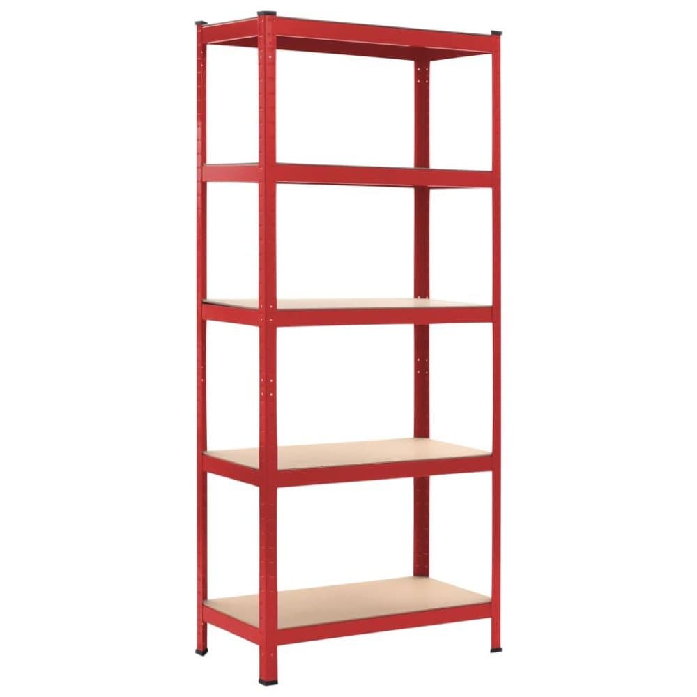 vidaXL opbevaringsreol 80 x 40 x 180 cm stål og MDF rød
