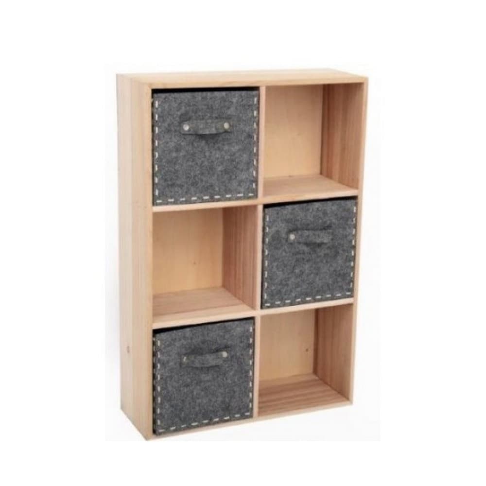 Natural Wood And Felt Shelves