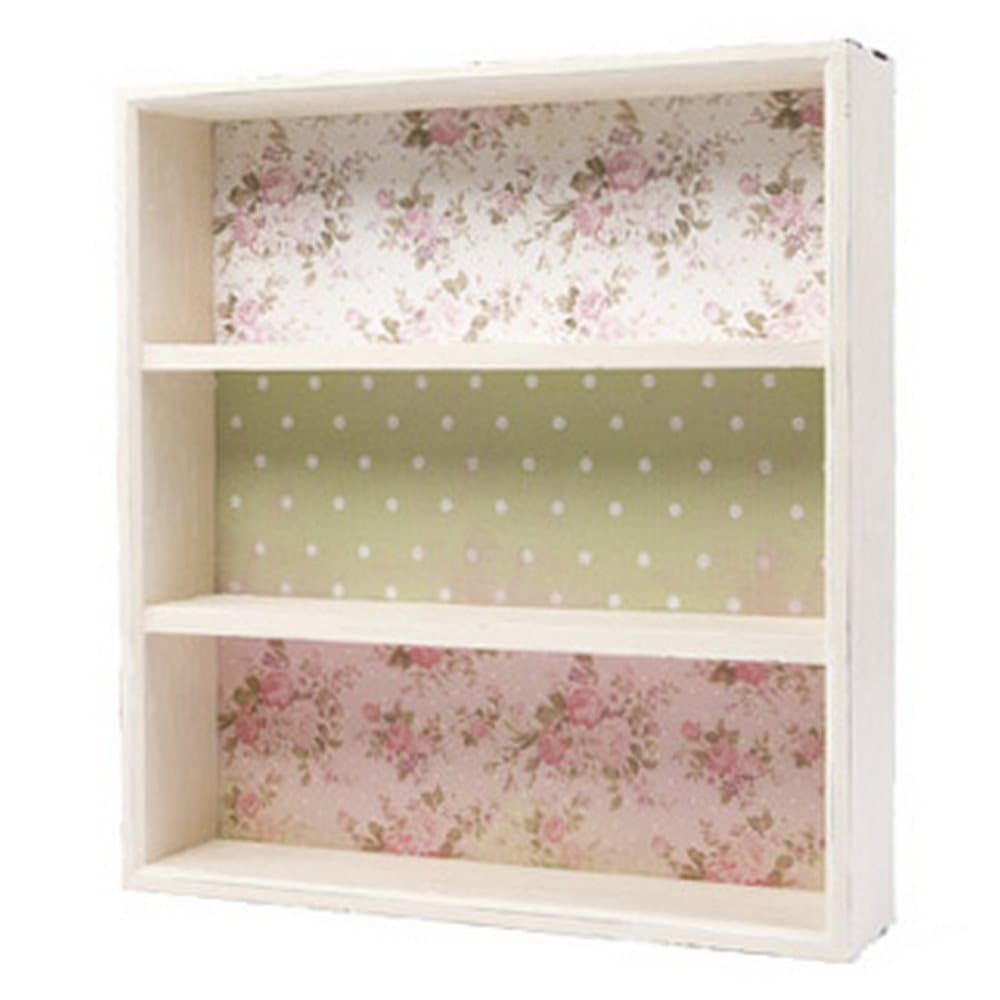 Small Floral Wooden Shelf Unit