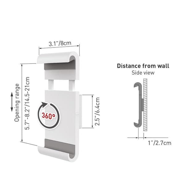 Seinäkiinnike Tablettiin, 7-12 tuumaa