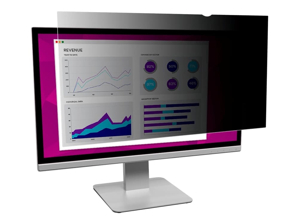 3M personvernfilter med stor klarhet for 23" Widescreen Monitor - Personvernfilter for skjerm - 23" - svart