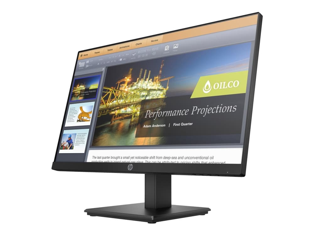 HP P224 - LED-skärm - 21.5" (21.5" visbar) - 1920 x 1080 Full HD (1080p) @ 60 Hz - VA - 250 cd/m² - 1000:1 - 5 ms - HDMI, VGA, DisplayPort - svart