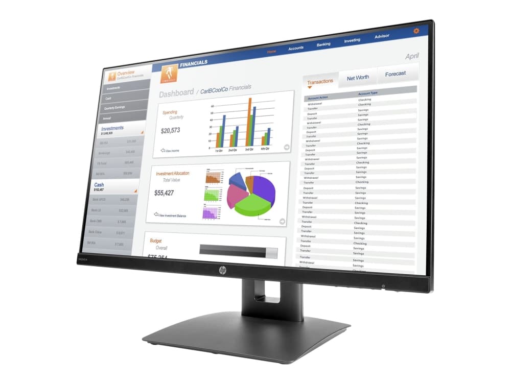 HP 24w - LED-skärm - 23.8" - 1920 x 1080 Full HD (1080p) @ 60 Hz - IPS - 250 cd/m² - 1000:1 - 5 ms - HDMI, VGA - svart onyx