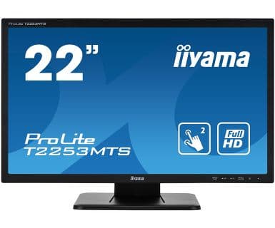 iiyama ProLite T2253MTS-1 - LED-skärm - 21.5" (21.5" visbar) - pekskärm - 1920 x 1080 Full HD (1080p) - TN - 220 cd/m² - 1000:1 - 2 ms - HDMI, DVI-D,