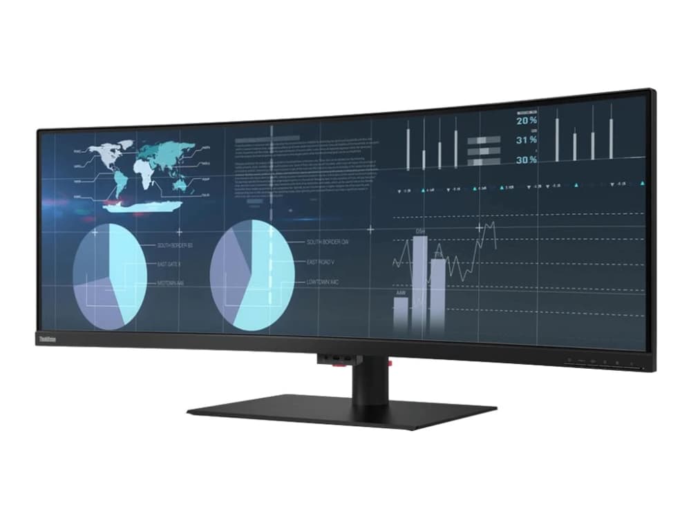Lenovo ThinkVision P44w-10 - LED-skärm - böjd - 43.4" (43.4" visbar) - 3840 x 1200 - VA - 450 cd/m² - 3000:1 - 4 ms - 2xHDMI, DisplayPort, 2xUSB-C -