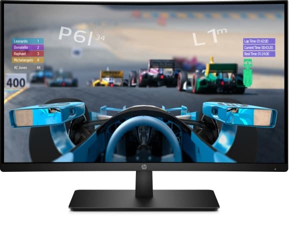HP 27x - LED-skjerm - kurvet - 27" - 1920 x 1080 Full HD (1080p) @ 120 Hz - VA - 300 cd/m² - 3000:1 - 5 ms - HDMI, DisplayPort - jakksvart