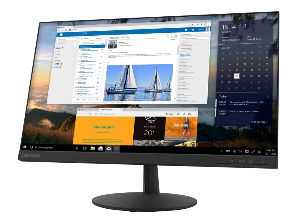 Lenovo L24q-30 - LED-skärm - 23.8" (23.8" visbar) - 2560 x 1440 QHD @ 75 Hz - IPS - 300 cd/m² - 1000:1 - 4 ms - HDMI, DisplayPort - korpsvart