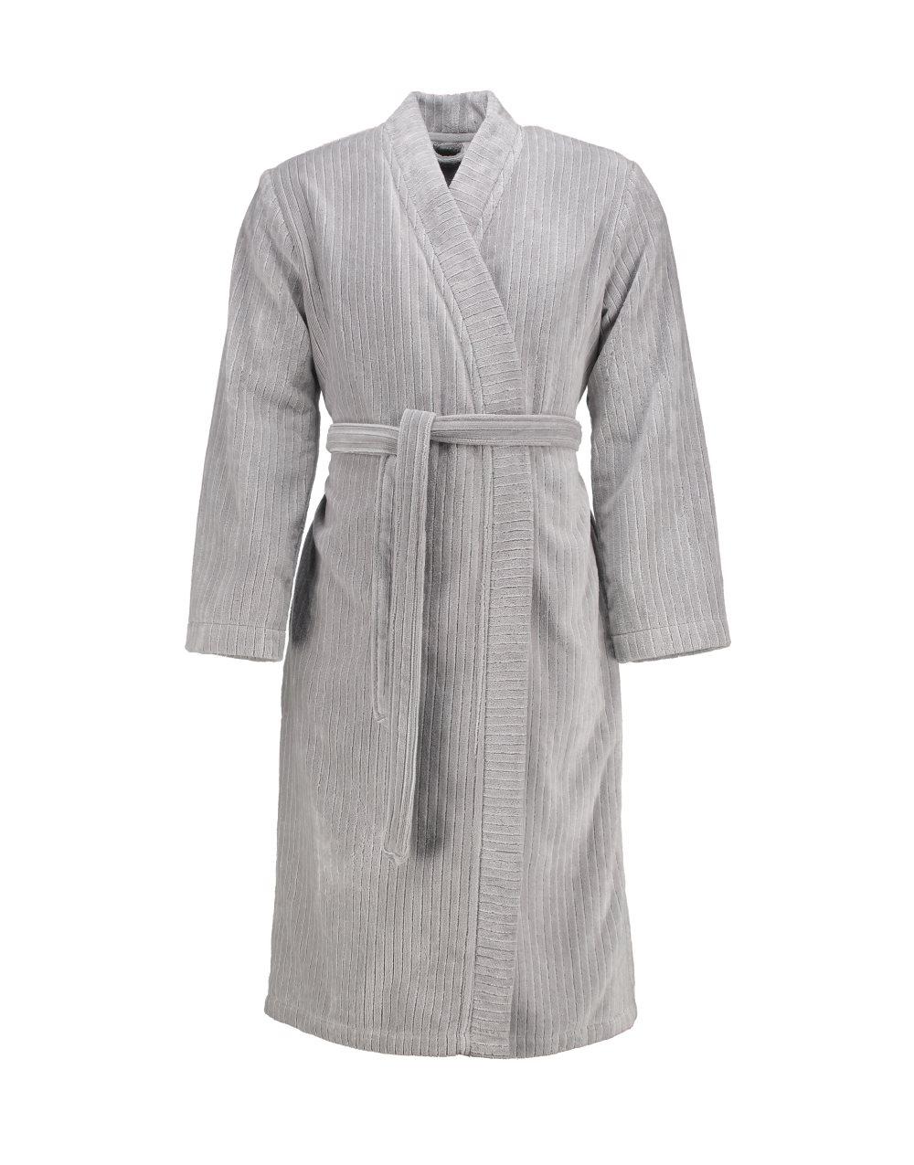 Marc O'Polo Velour Stripe Morgenkåpe XXL Silver