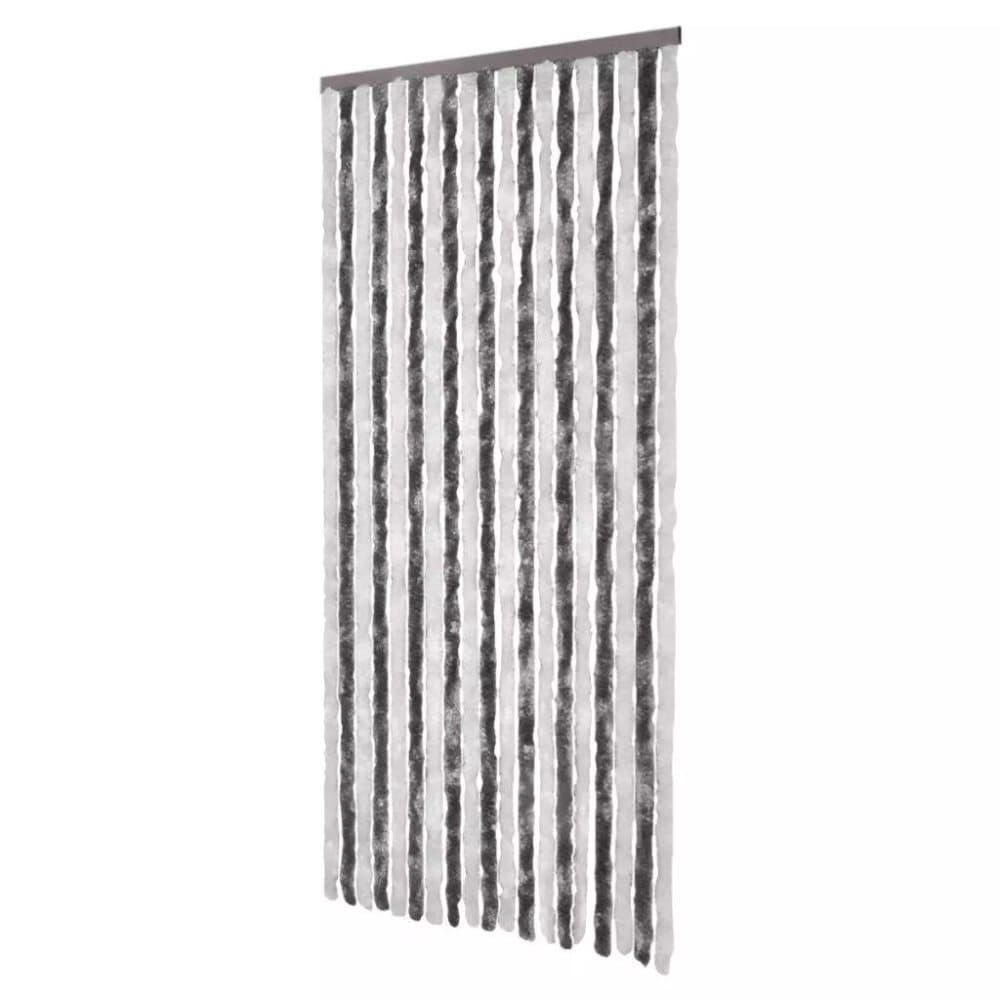 vidaXL Insektgardin grå og hvit 90x220 cm chenille