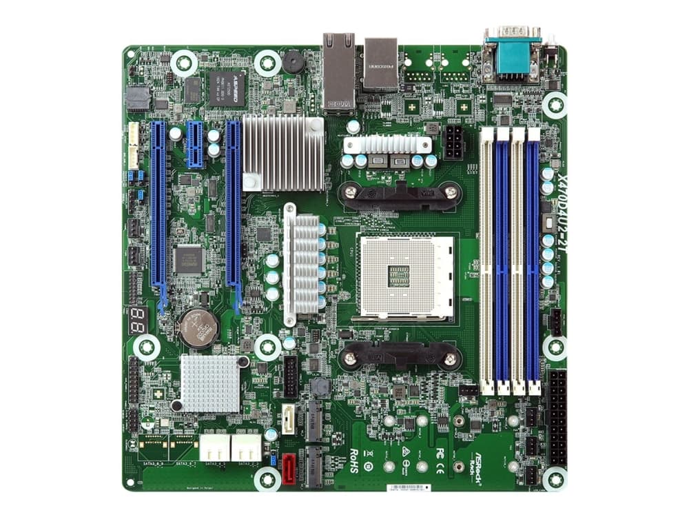ASRock Rack X470D4U2-2T - Hovedkort - mikro ATX - Socket AM4 - AMD X470 - USB 3.1 Gen 2 - 2 x 10 Gigabit LAN - innbygd grafikk