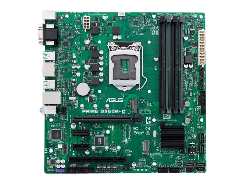 ASUS PRIME B360M-C - Hovedkort - mikro ATX - LGA1151 Socket - B360 - USB 3.1 Gen 1, USB 3.1 Gen 2 - Gigabit LAN - innbygd grafikk (CPU kreves) - HD-l