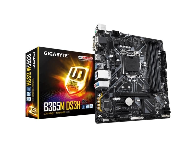 Gigabyte B365M DS3H, Intel, LGA 1151 (uttag H4), Intel® Celeron®, Intel® Core™ i3, Intel Core i5, Intel Core i7, Intel Core i9, Intel® Pentium®, DDR4
