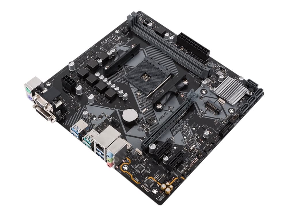 ASUS PRIME B450M-K - Hovedkort - mikro ATX - Socket AM4 - AMD B450 - USB 3.1 Gen 1, USB 3.1 Gen 2 - Gigabit LAN - innbygd grafikk (CPU kreves) - HD-l