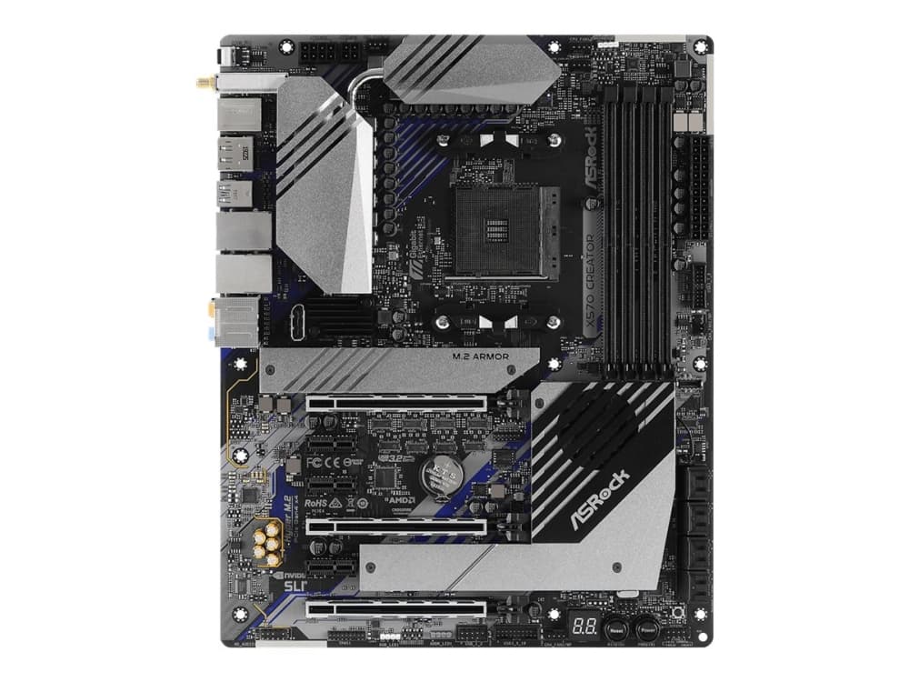 ASRock X570 Creator - Hovedkort - ATX - Socket AM4 - AMD X570 - USB-C Gen2, USB 3.2 Gen 1 - Bluetooth, 10 Gigabit LAN, Gigabit LAN, Wi-Fi - innbygd g