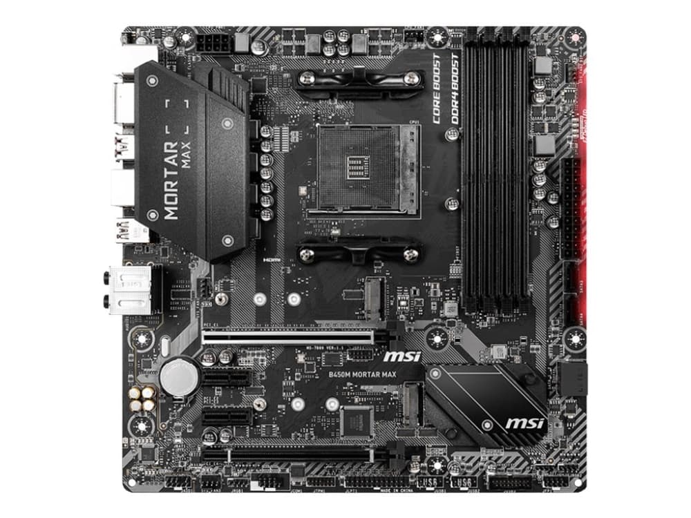 MSI B450M MORTAR MAX - Bundkort - micro-ATX - Socket AM4 - AMD B450 - USB 3.1 Gen 1, USB-C Gen2, USB 3.1 Gen 2 - Gigabit LAN - onboard grafik (CPU på
